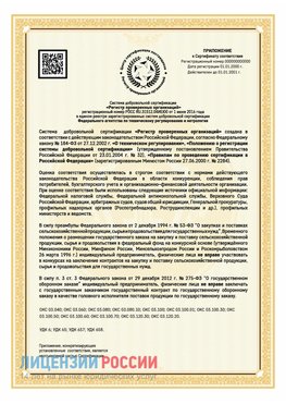 Приложение к сертификату для ИП Новомичуринск Сертификат СТО 03.080.02033720.1-2020